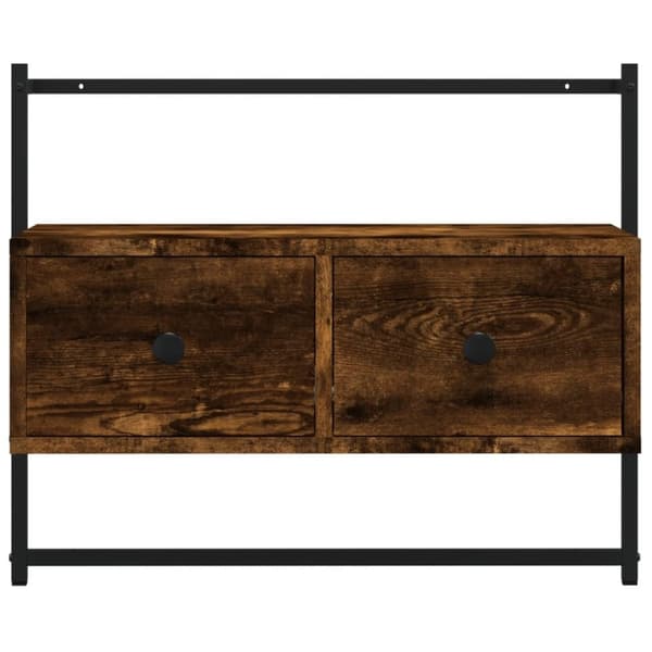 vidaXL Väggmonterad tv-bänk rökfärgad ek 60,5x30x51 cm konstruerat trä