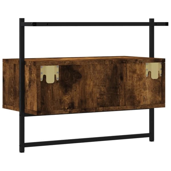 vidaXL Väggmonterad tv-bänk rökfärgad ek 60,5x30x51 cm konstruerat trä