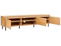 Miniatyrbilde 5 av 9: TV-benk Lyst tre Svarte metallben 180 x 40 x 43 cm 3 dører Moderne Minimalistisk Stue Oppbevaring
