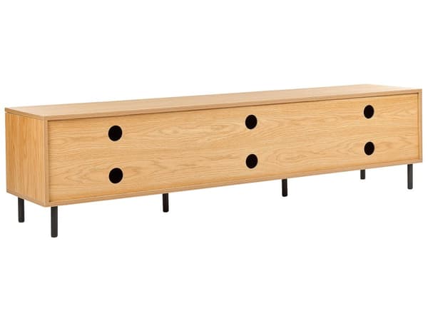 TV-benk Lyst tre Svarte metallben 180 x 40 x 43 cm 3 dører Moderne Minimalistisk Stue Oppbevaring