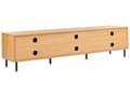 Miniatyrbilde 6 av 9: TV-benk Lyst tre Svarte metallben 180 x 40 x 43 cm 3 dører Moderne Minimalistisk Stue Oppbevaring