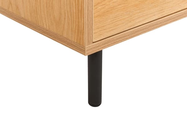 TV-benk Lyst tre Svarte metallben 180 x 40 x 43 cm 3 dører Moderne Minimalistisk Stue Oppbevaring
