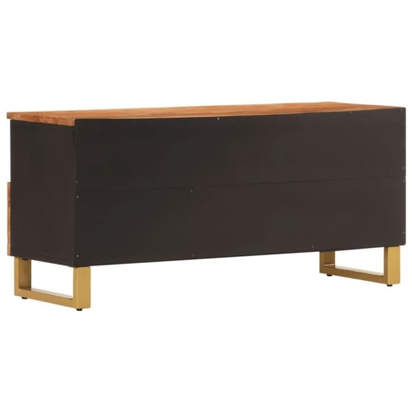 vidaXL TV-taso ruskea ja musta 100x33,5x46 cm täysi mangopuu