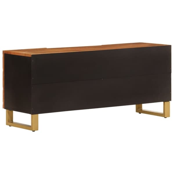 vidaXL tv-bord 105x33,5x46 cm massivt mangotræ brun og sort