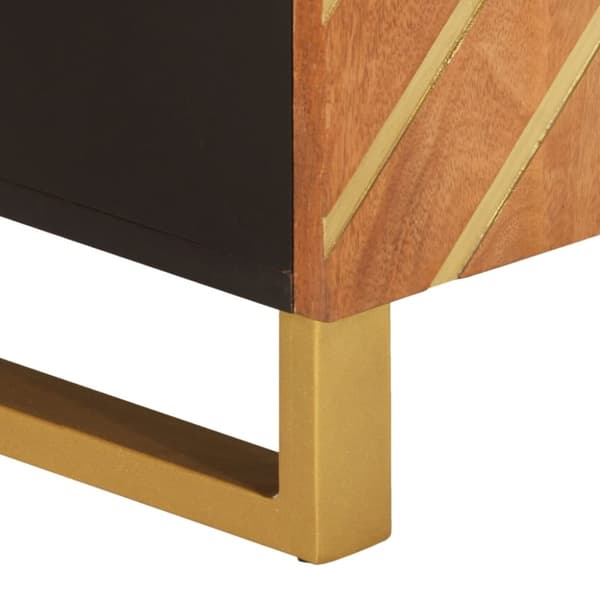 vidaXL tv-bord 105x33,5x46 cm massivt mangotræ brun og sort