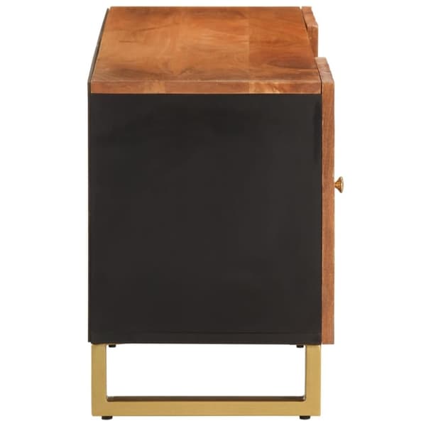 vidaXL Tv-bänk brun och svart 105x33,5x46 cm massivt mangoträ