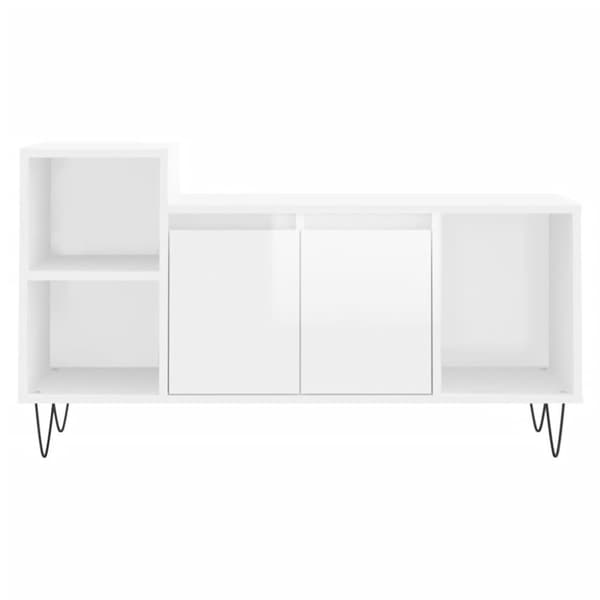 vidaXL TV-benk høyglans hvit 100x35x55 cm konstruert tre