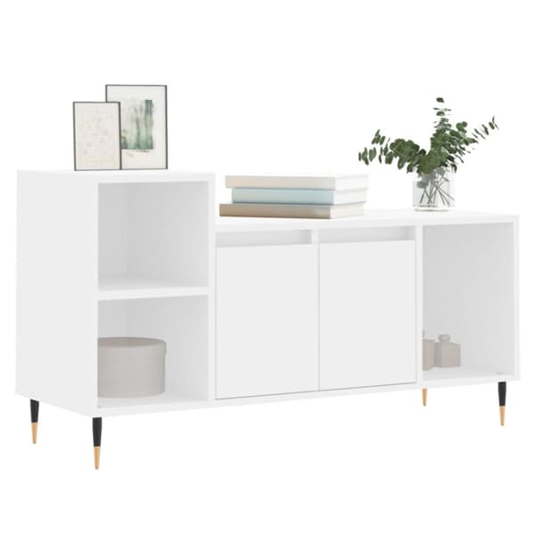 vidaXL Tv-bänk vit 100x35x55 cm konstruerat trä