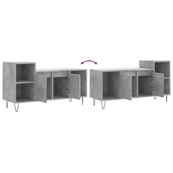 vidaXL TV-benk betonggrå 100x35x55 cm konstruert tre