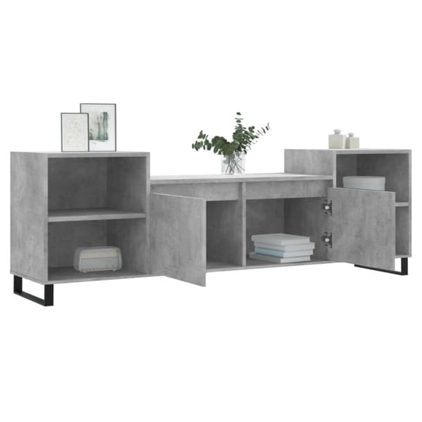 vidaXL tv-bord 160x35x55 cm konstrueret træ betongrå