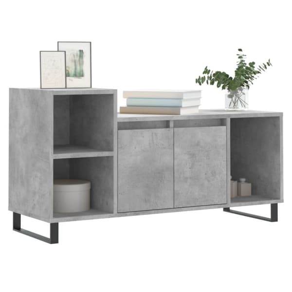 vidaXL TV-benk betonggrå 100x35x55 cm konstruert tre