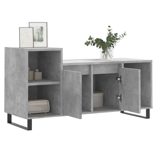 vidaXL TV-benk betonggrå 100x35x55 cm konstruert tre