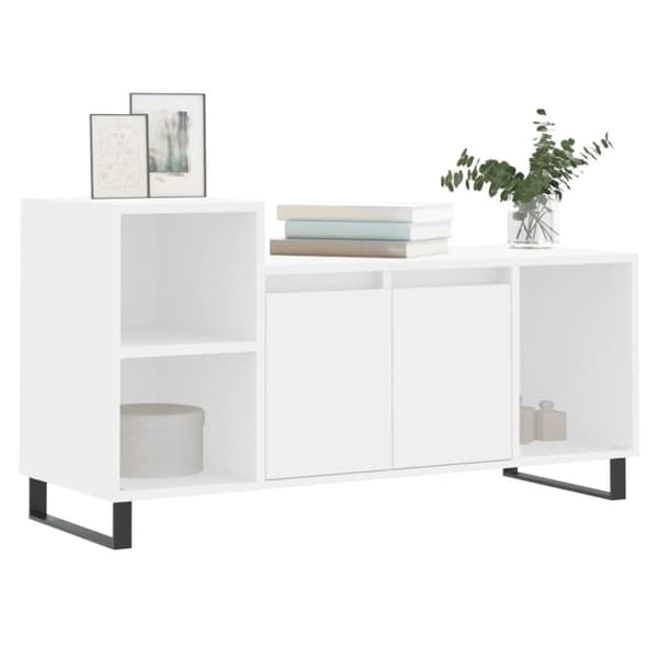 vidaXL TV-benk hvit 100x35x55 cm konstruert tre