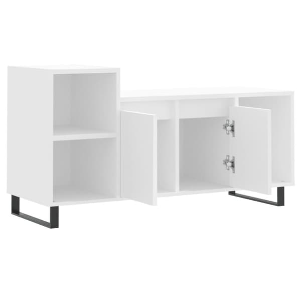 vidaXL TV-benk hvit 100x35x55 cm konstruert tre