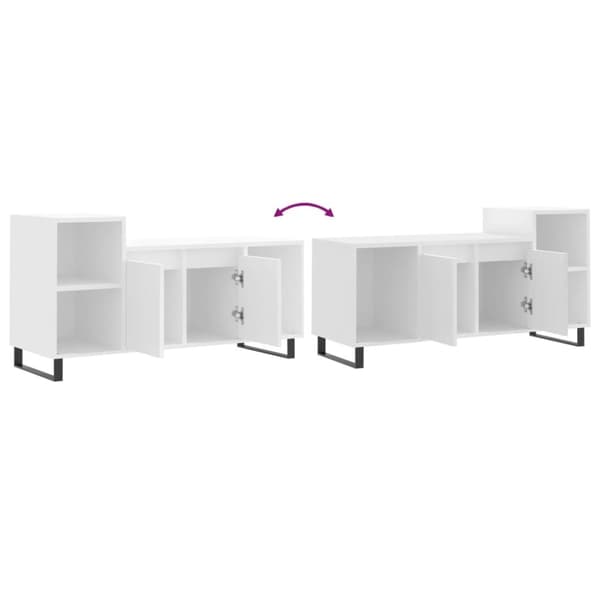 vidaXL TV-benk hvit 100x35x55 cm konstruert tre