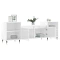 Miniatyrbillede 4 af 11: vidaXL tv-bord 160x35x55 cm konstrueret træ hvid højglans