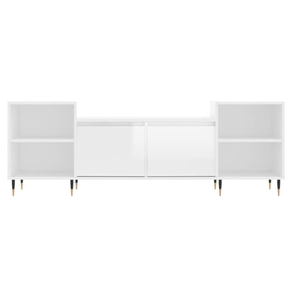 vidaXL tv-bord 160x35x55 cm konstrueret træ hvid højglans