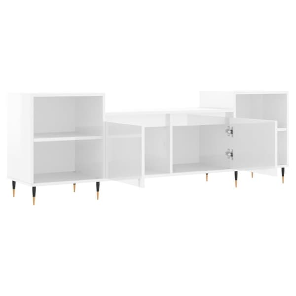 vidaXL tv-bord 160x35x55 cm konstrueret træ hvid højglans