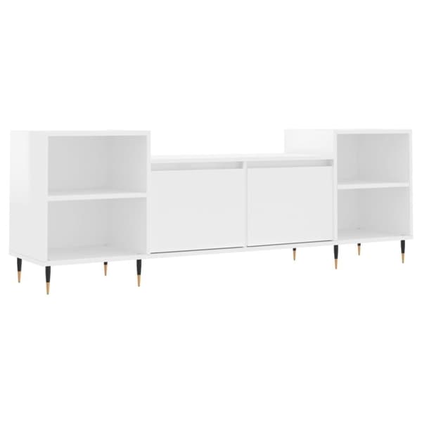 vidaXL tv-bord 160x35x55 cm konstrueret træ hvid højglans