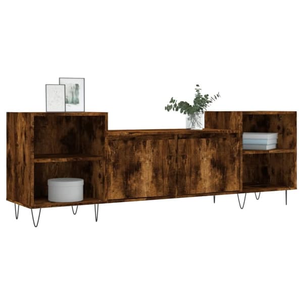 vidaXL tv-bord 160x35x55 cm konstrueret træ røget egetræsfarve