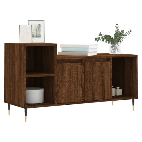 vidaXL tv-bord 100x35x55 cm konstrueret træ brun egetræsfarve