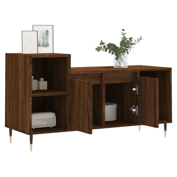 vidaXL tv-bord 100x35x55 cm konstrueret træ brun egetræsfarve