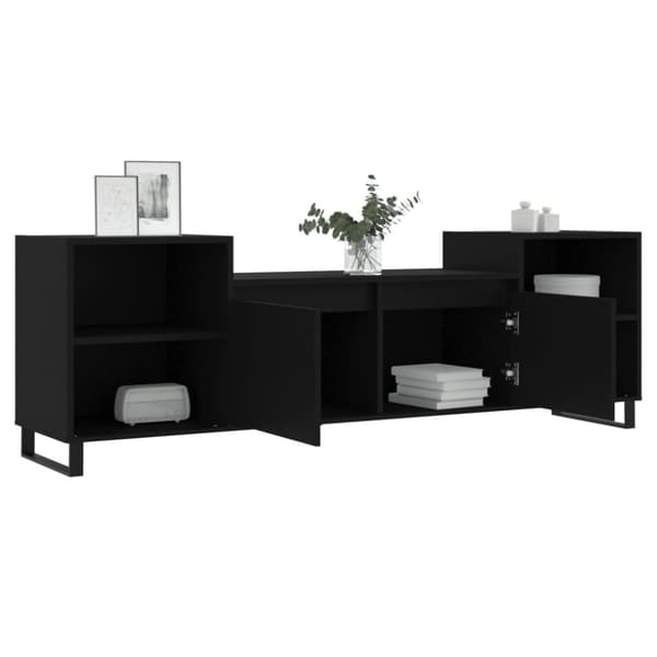 vidaXL TV-skåp svart 160x35x55 cm konstruerat trä
