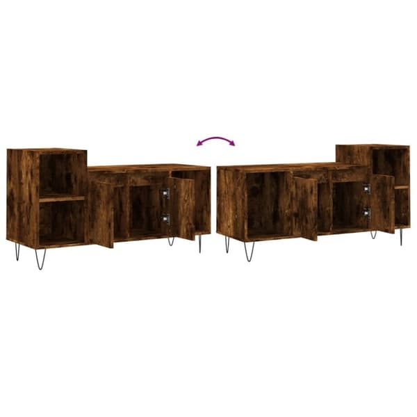 vidaXL TV-benk røkt eik 100x35x55 cm konstruert tre