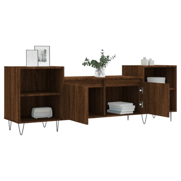 vidaXL tv-bord 160x35x55 cm konstrueret træ brun egetræsfarve