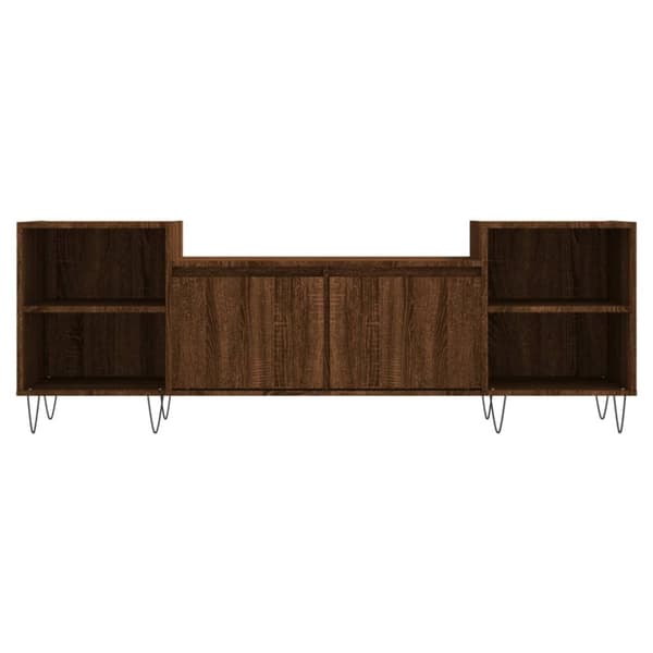 vidaXL tv-bord 160x35x55 cm konstrueret træ brun egetræsfarve