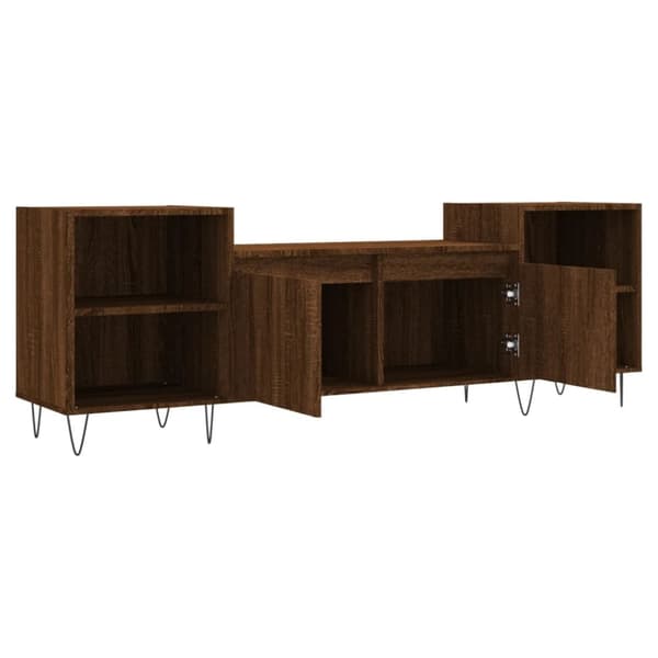 vidaXL tv-bord 160x35x55 cm konstrueret træ brun egetræsfarve