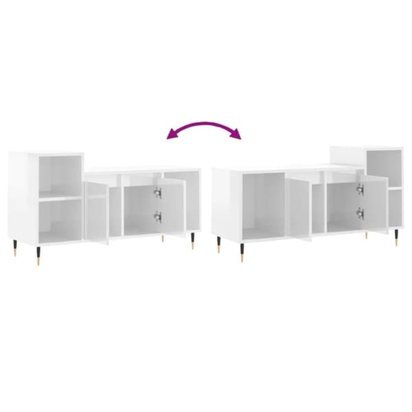 vidaXL Tv-bänk vit högglans 100x35x55 cm konstruerat trä