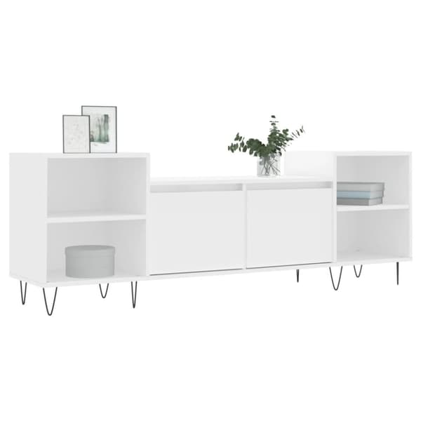 vidaXL Tv-bänk vit 160x35x55 cm konstruerat trä