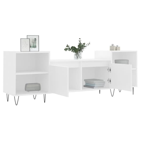 vidaXL Tv-bänk vit 160x35x55 cm konstruerat trä