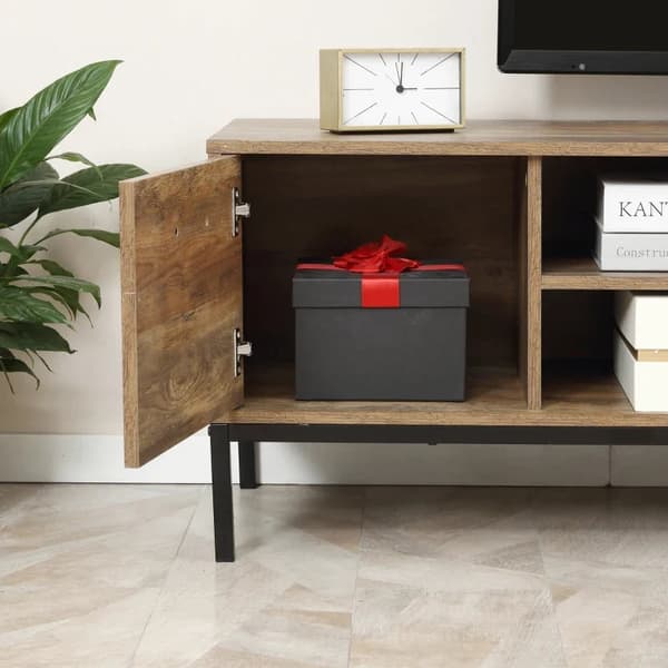 Rootz tv-ställ - Industriell design - Skåpsfack - 2 hyllor - 2 lådor - Brun - 132 x 39 x 45,5 cm