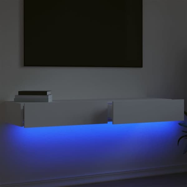 vidaXL TV-benker med LED-lys 2 stk hvit 60x35x15,5 cm