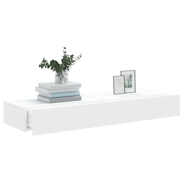 vidaXL TV-benker med LED-lys 2 stk hvit 60x35x15,5 cm