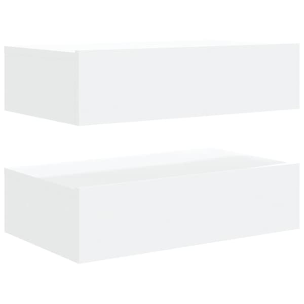 vidaXL TV-benker med LED-lys 2 stk hvit 60x35x15,5 cm
