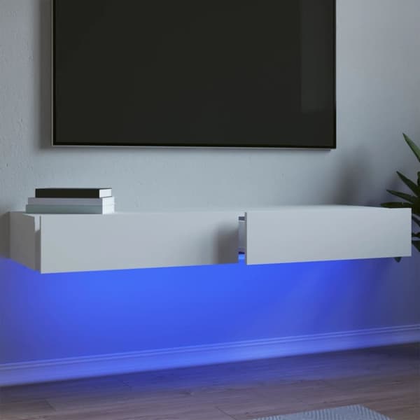 vidaXL TV-benker med LED-lys 2 stk hvit 60x35x15,5 cm
