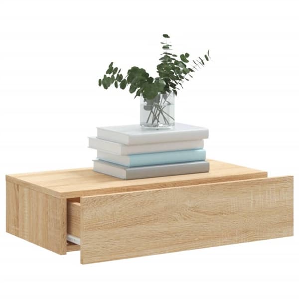 vidaXL TV-benk med LED-lys sonoma eik 60x35x15,5 cm