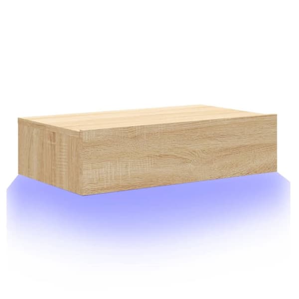 vidaXL TV-benk med LED-lys sonoma eik 60x35x15,5 cm