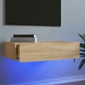 Miniatyrbilde 1 av 11: vidaXL TV-benk med LED-lys sonoma eik 60x35x15,5 cm