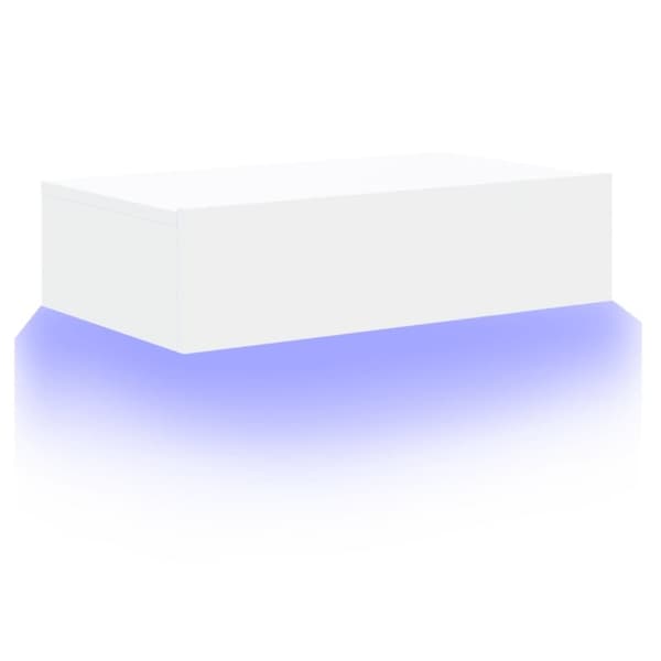 vidaXL tv-bord med LED-lys 60x35x15,5 cm hvid
