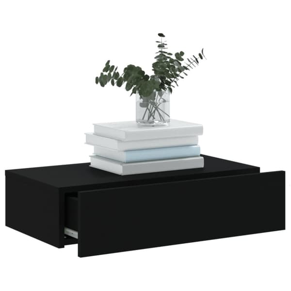 vidaXL TV-benk med LED-lys svart 60x35x15,5 cm