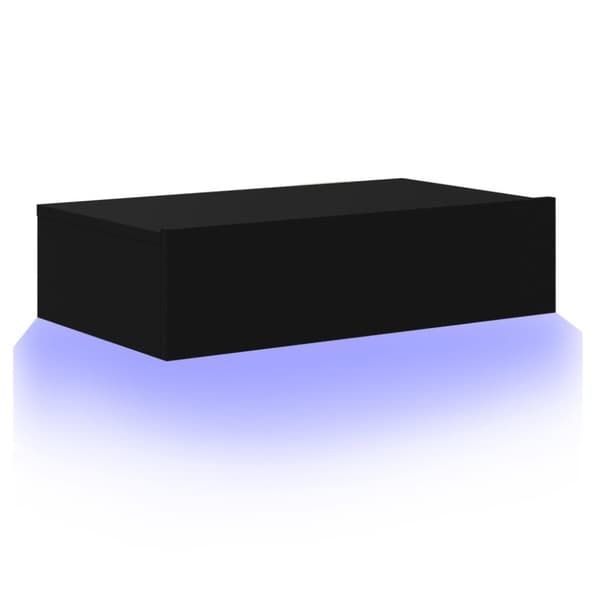 vidaXL TV-benk med LED-lys svart 60x35x15,5 cm