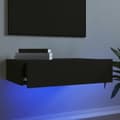 Miniatyrbilde 1 av 11: vidaXL TV-benk med LED-lys svart 60x35x15,5 cm