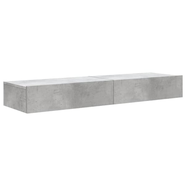 vidaXL TV-bänk med LED-belysning 2 delar betonggrå 60x35x15,5 cm
