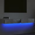 Miniatyrbild 4 av 11: vidaXL TV-bänk med LED-belysning 2 delar betonggrå 60x35x15,5 cm