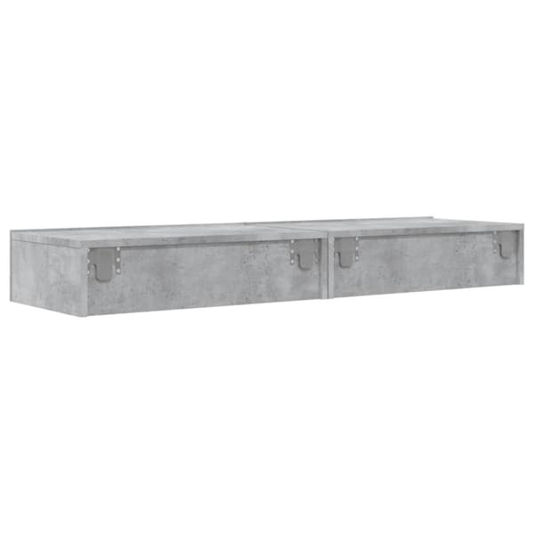 vidaXL TV-bänk med LED-belysning 2 delar betonggrå 60x35x15,5 cm