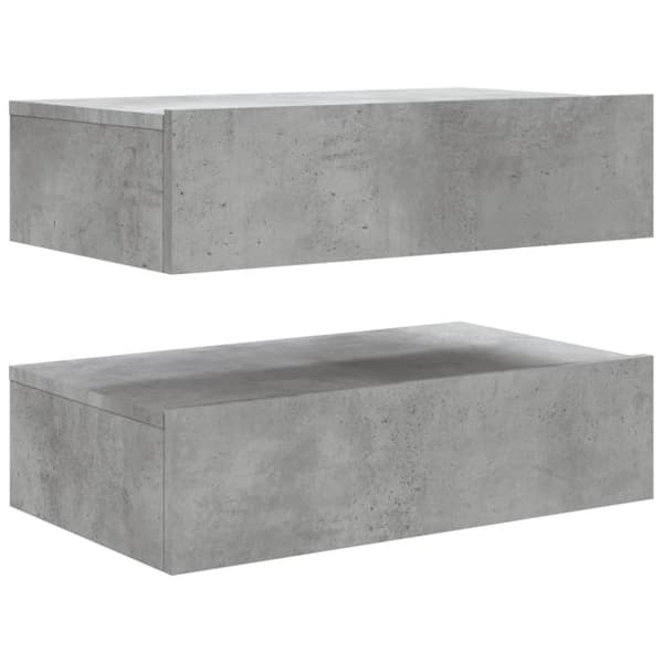 vidaXL TV-bänk med LED-belysning 2 delar betonggrå 60x35x15,5 cm
